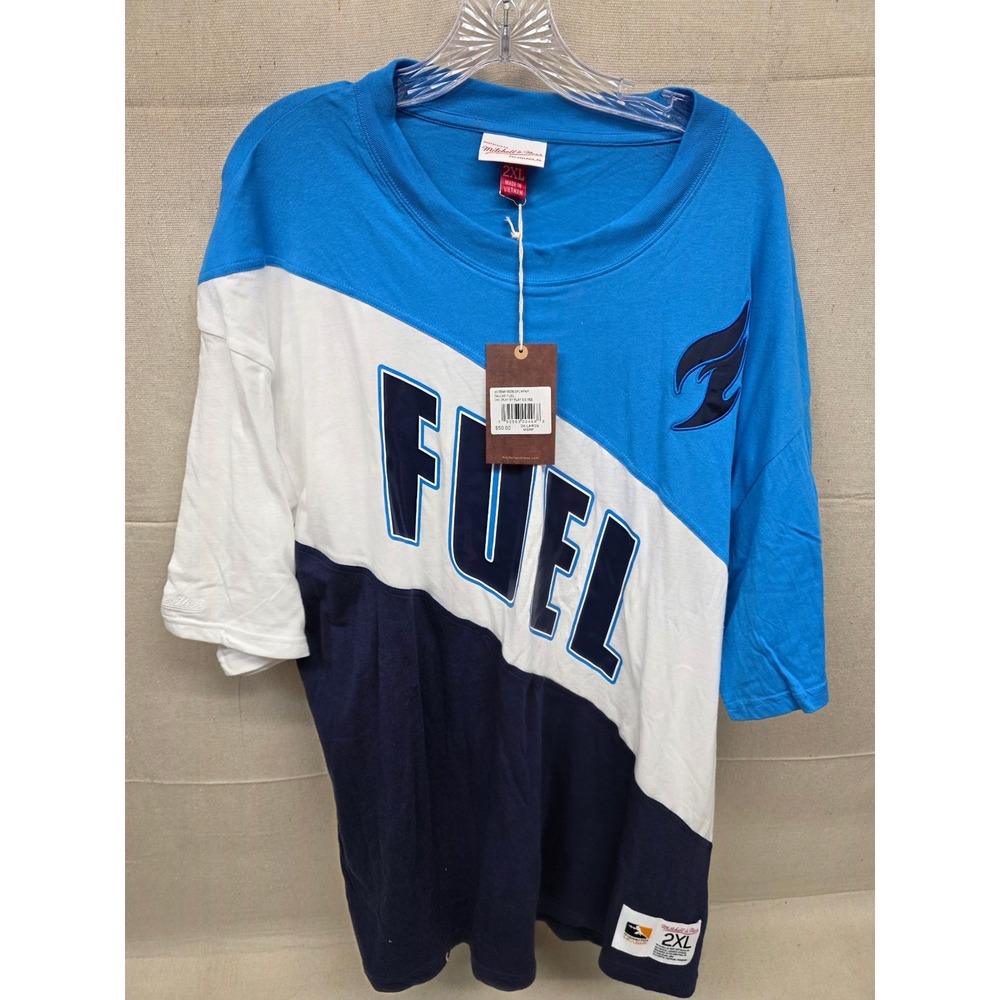 Mitchell & Ness Dallas Fuel Overwatch League OWL Play By Play Tee Blue White 2XL